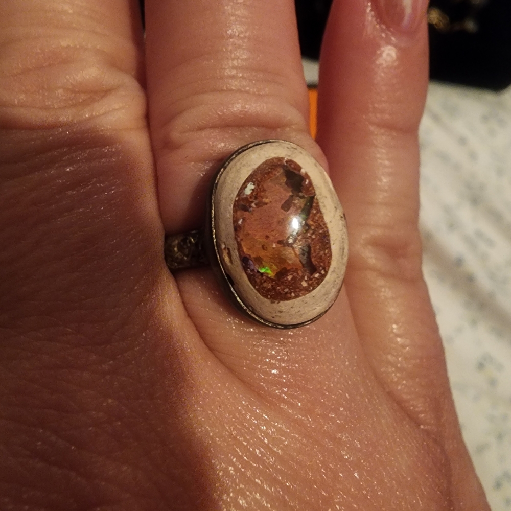 Matrix Fire Opal Ring